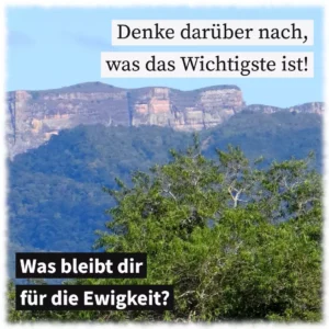 Denke darüber nach, was das Wichtigste ist