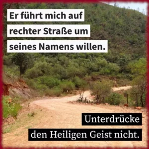 Er führt mich auf rechter Straße um seines Namens willen