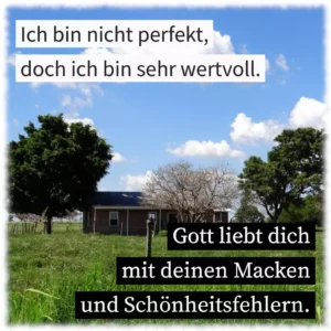 Ich bin nicht perfekt, doch ich bin sehr wertvoll