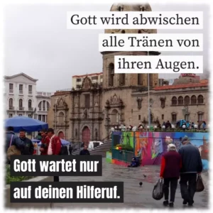 Gott wird abwischen alle Tränen von ihren Augen